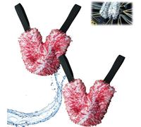Microfiber Multi - Use Cleaning Tool, Car Wheel Cleaning Belt, Tire Cleaning Brush, Car Wash Brush for Various Cleaning Tasks in Your Car (Red)