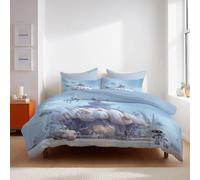 Microfibra con Stampa Blu Futurismo Copripiumino Fantascienza Misterioso Robot Completa Singola Doppia per camera da letto e soggiorno Duvet Cover 200x200cm(79" x 79")