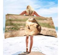 Microfibra Grandi Telo Mare Marmotta Animale, Marmotta Animale Teli Mare Asciugatura Rapida, Assorbente, Leggero, 3D Telo da Mare per Viaggi, Fitness, Yoga, Sauna, Telo Bagno 90 x 180 s3236