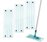 Microfibra Mop Pad per Leifheit, 3Pezzi Mocio Panni per Pulizia Kit, Lavapavimenti con Sistema a Clic, Panni Cuscinetti per Mocio Lavabile, Coprimocio per Leifhat, Straccio Pavimenti Ricarica, 42x15cm
