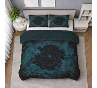 Microfibra Morbida Set Copripiumino Ciano, Copripiumino Matrimoniale 250 X 200 cm Fantasia Drago Cosmico Spazio, Biancheria da Letto confortevole, Leggera e Traspirante, per il riposo quotidiano