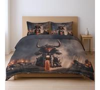 Microfibra morbida spazzolata morbido protegge dal restringimento set di biancheria da letto, nero Toro Re Demone Motocicletta 230 * 220cm Adatto per la camera da letto