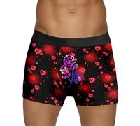 Microfibra Pantaloncini Stampa San Rosso Speciali Rose Vita Media Mutande Intime Traspiranti Cotone Comfort Quotidiano Mutande Uomo Sexy Sloggi Uomo Bianche (Purple #1, M)