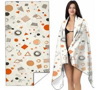 Microfibra Telo Mare Antisabbia, Beige Telo Mare Grande 70 x 140cm cm XXL Geometria Asciugamano Leggero Compatto Asciugatura Rapida Assorbente, per Piscina Bagno Campeggio Viaggio Regalo SYL5 I-3