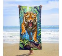 Microfibra Telo Mare Asciugatura Rapida Tigre Acchiappasogni Lupo Mondo Sottomarino Extra Large Asciugatura Rapida Asciugamano Da Spiaggia Per Nuoto, Surf, Sauna E Fitness (Color 1,150x200 cm)