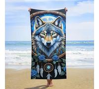 Microfibra Telo Mare Asciugatura Rapida Tigre Acchiappasogni Lupo Mondo Sottomarino Extra Large Asciugatura Rapida Asciugamano Da Spiaggia Per Nuoto, Surf, Sauna E Fitness (Color 6,150x200 cm)