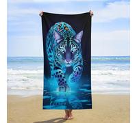 Microfibra Telo Mare Asciugatura Rapida Tigre Acchiappasogni Lupo Mondo Sottomarino Extra Large Asciugatura Rapida Asciugamano Da Spiaggia Per Nuoto, Surf, Sauna E Fitness (Color 3,100x180 cm)