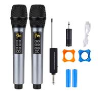 Microfoni di karaoke wireless, di microfono a doppio portatile wireless impostato per il canto | Microfono portatile a corda con ricevitore, altoparlante per microfono portatile per la chiesa,