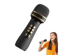 Microfoni senza fili, microfono per cantare, microfono a mano, forniture per feste microfono wireless tutto in 1 con luci LED per riunioni di famiglia