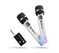 Microfoni Wireless con Luci LED e Chip One-to-One Durata 40 Ore Canto Karaoke