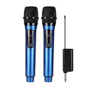Microfoni Wireless, Dispositivo palmare a frequenza fissa for microfono wireless senza batteria al litio ricaricabile for feste in chiesa microfoni e ricevitore wireless(Blue microphone)