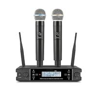 Microfoni Wireless, Doppio microfono wireless for microfonico wireless a 2 canali for microfono portatile professionale for feste in chiesa microfoni e ricevitore wireless
