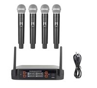 Microfoni Wireless, Microfono senza fili Microfono dinamico a frequenza fissa UHF palmare a 4 canali for prestazioni in chiesa con banda for feste di matrimonio microfoni e ricevitore wireless