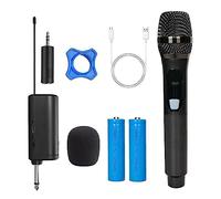 Microfoni Wireless, Microfono wireless UHF a doppio canale Microfono palmare UHF doppio con ricevitore ricaricabile da 1200 mAh for ForWedding Party KTV microfoni e ricevitore wireless(UHF08-1-1200)