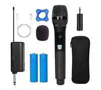 Microfoni Wireless, Microfono wireless UHF a doppio canale Microfono palmare UHF doppio con ricevitore ricaricabile da 1200 mAh for ForWedding Party KTV microfoni e ricevitore wireless(UHF08-1-1200-Ba