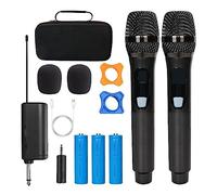 Microfoni Wireless, Microfono wireless UHF a doppio canale Microfono palmare UHF doppio con ricevitore ricaricabile da 1200 mAh for ForWedding Party KTV microfoni e ricevitore wireless(UHF08-2-1200-Ba