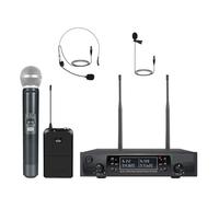 Microfonico Wireless Cordless A Doppio Canale Con Funzione Di Blocco Automatico Della Scansione Auricolare Portatile