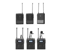 Microfonico Wireless Lavalier A Doppio Canale UHF 2 Trasmettitori E 1 Ricevitore