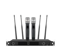 Microfonico Wireless True Diversity Set Doppio Microfono Cordless 2x1000 Canali, 328 Piedi For Palco