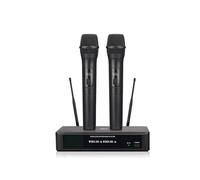 Microfonico Wireless: Un Set Di Due Microfoni Dinamici, Ideali For Karaoke, Canto E Spettacoli Vari Riproduzione Chiara Del Suono(F2-BK)