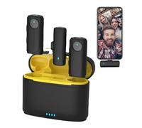 microfono a clip - Microfono cordless con riduzione del rumore per cantanti | Microfono di registrazione wireless con amplificatore vocale, microfono a clip per registrazione video, canto e prese