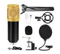 Microfono a condensatore con braccio a sospensione a forbice Microfono cardioide con scheda audio V8 for la registrazione del canto(Only case)