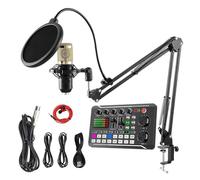Microfono A Condensatore Con Kit Scheda Audio Dal Vivo, Pacchetto Di Apparecchiature For Podcast Con Funzioni Di Cambio Voce E Mixer For PC Smartphone Ampiamente Applicabile