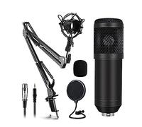 Microfono a condensatore con scheda audio live V8S (opzionale) for streaming live, canto, gioco(Style A Black)