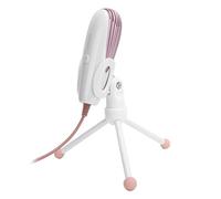 Microfono a condensatore di registrazione, microfono per computer portatile, con treppiede, ad alta sensibilità, per chat vocale, computer portatile, cellulare, gioco (rosa)