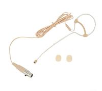 Microfono a condensatore omnidirezionale con gancio per l'orecchio singolo, colore beige, con connettori XLR 3 pin a 4 pin da 3,5 mm per Shure per il culto del discorso sul palcoscenico (C)