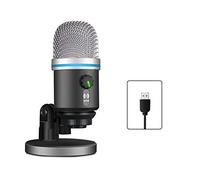 Microfono a condensatore stereo senza perdita USB JY-U15 con effetto luce respiratoria e cavo USB per giochi