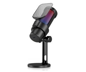 Microfono a condensatore USB a colori per PC con pulsante mute e rete di prevenzione dello scoppio del metallo per il gioco e lo streaming microfono in streaming