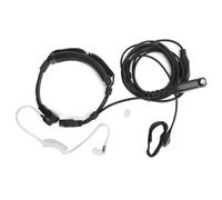 Microfono a gola regolabile con archetto da collo, microfono flessibile da collo con auricolare acustico e pulsante PTT da dito, suono nitido, suono