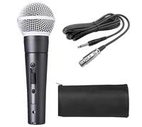 Microfono a mano con cavo - Microfono a mano in metallo stile retrò con cavo microfono dinamico professionale Vocal , microfono da cantare con cavo per donne, uomini, cantanti, microfono