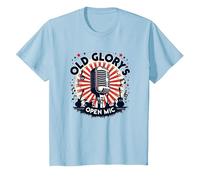 Microfono Aperto di Old Glory Maglietta, Bambini, Celeste, 12 Anni