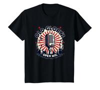 Microfono Aperto di Old Glory Maglietta, Bambini, Nero, 12 Anni