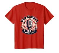 Microfono Aperto di Old Glory Maglietta, Bambini, Rosso, 10 Anni