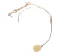 Microfono Auricolare con Cavo 3,5l, Metallo Gomma, Beige | Design Over Ear, Collo Curva 3, 5l, Mani Libere, per Amplificatori Portatili e Aule