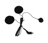 Microfono auricolare da moto in spugna in schiuma nera | Lunghezza totale del cavo 77 cm, opzioni microfono morbido e duro, imbottitura in schiuma di spugna, colore nero