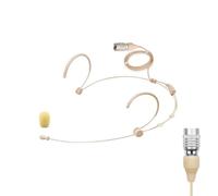 Microfono auricolare di ricambio per Audio-Technica ATW-T1001 System 10 Wireless Bodypack digitale, condensatore, omnidirezionale, connettore femmina Hirose a 4 pin (HRS), beige