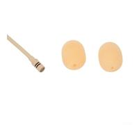 Microfono auricolare regolabile per canto, microfono con pickup a condensatore cardioide, 3,5 mm e connettore XLR, beige, compatibile con sistemi wireless (S())