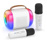 Microfono Bambini con 2 Microfoni,Mini Microfono Karaoke Portatile Senza Fili per Bambini e Adulti con Luci LED ed Effetti di Cambio Voce, un Regalo per Ragazze e Ragazzi