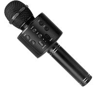 Microfono Bluetooth, riproduzione audio e video, barra di canto K, microfono wireless (nero)