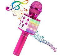 Microfono Bluetooth senza fili Telefono cellulare K Song Treasure Microfono Altoparlante integrato Home Wireless Condensatore Microfono (rosa)