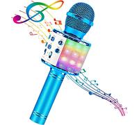 Microfono Bluetooth senza fili Telefono cellulare K Song Treasure Microfono Altoparlante integrato Home Wireless Condensatore Microfono (blu)