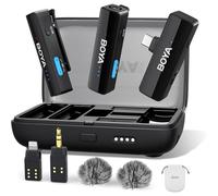 Microfono BOYA BOYALINK 2 wireless USB-C Lightning omnidirezionale cancellazione rumore 2 livelli