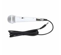 Microfono Cablato Professionale con 6,35 Mm - Dinamica Ergonomica per la qualità del Suono Nitida nel Canto, nel Parlare in Pubblico e Negli Incontri - Alta sensibilità e Riduzione del Rumore (WHITE)