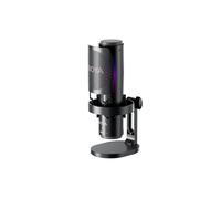 Microfono cablato USB-C K9 da 108 dB RGB con supporto da tavolo - Nero