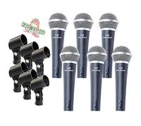 Microfono cardioide dinamico con Mic clip di grasso toad| vocal Handheld, unidirezionale microfono MIC | Singing progettata per studio di registrazione e musica di spettacoli o PA DJ karaoke 6-Pack