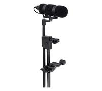 Pronomic Microfono Clip MCM-100G con supporto collo d’oca, condensatore, per chitarra, contrabbasso, ukulele, alimentazione phantom, adattatore XLR e custodia, nero.
